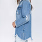 American Bazi - Frayed Hem Denim Jacket