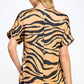 2 Hearts Apparel - Tiger Print Satin Top