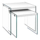 Accent Nesting Table Clear Tempered Glass For Living Room (Set of 2)