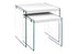 Accent Nesting Table Clear Tempered Glass For Living Room (Set of 2)