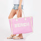 Judson & Co. - Women's Canvas Tote Bag With "beach" Embroidered