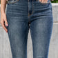 Judy Blue - Women's Mid Rise Vintage Raw Hem Skinny Jeans