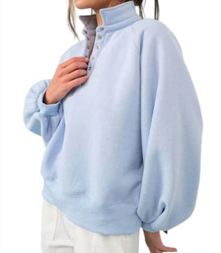 Papermoon - Piper Snap Button Collared Pullover Sweatshirt