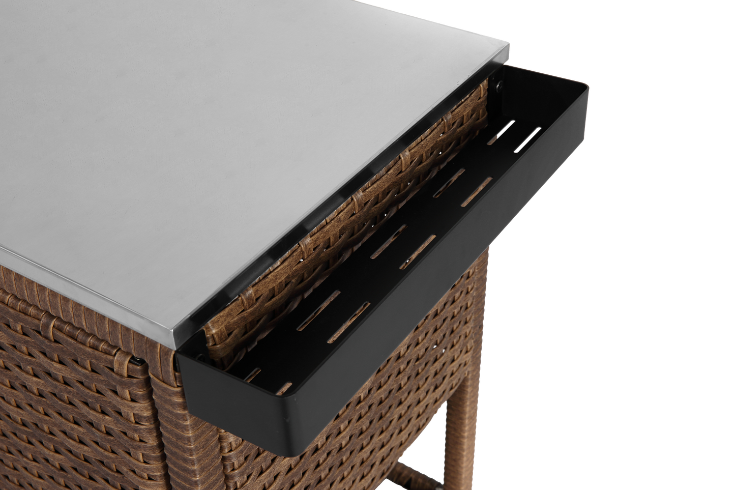 Outdoor Wicker Bar Cart