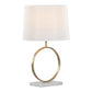 Moon Contemporary Table Lamp in White Marble, Gold Metal and White Shade