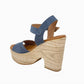 Liberitae - Zeo Blue Leather Platform Sandal