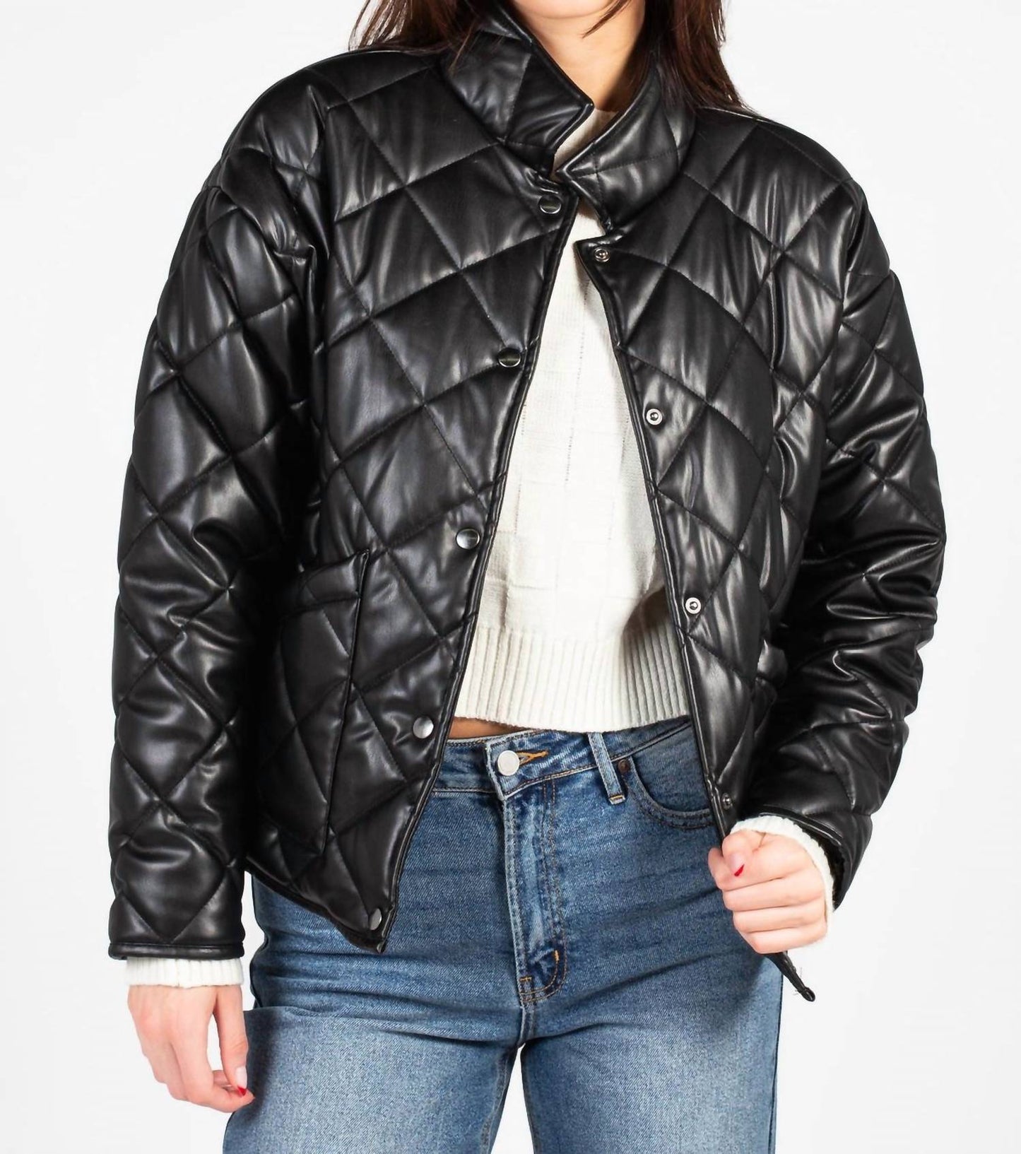 Z Supply - Chanel Puffer Faux Leather Jacket