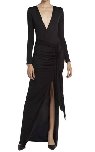 Alice + Olivia - Kyra Deep Drapey Maxi Dress