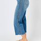 Judy Blue - Braid Ss Detail Crop Wide Jeans