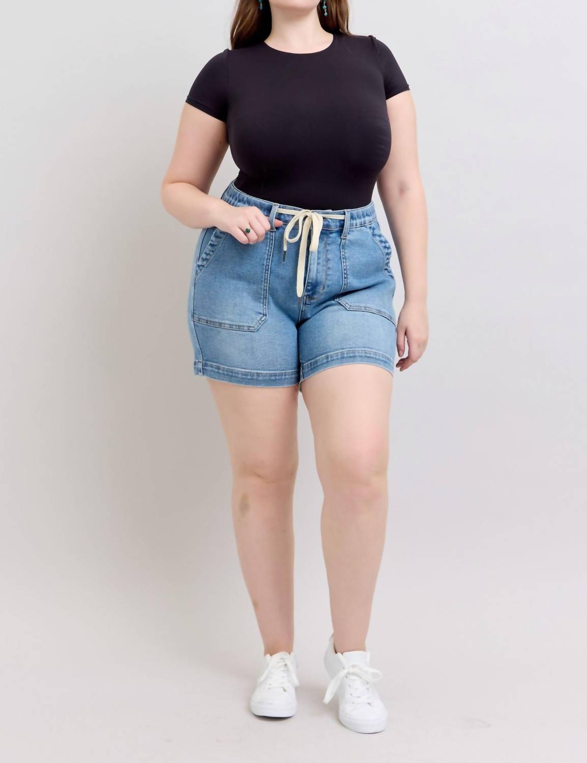 Judy Blue - High Waist Jogger Shorts - Plus