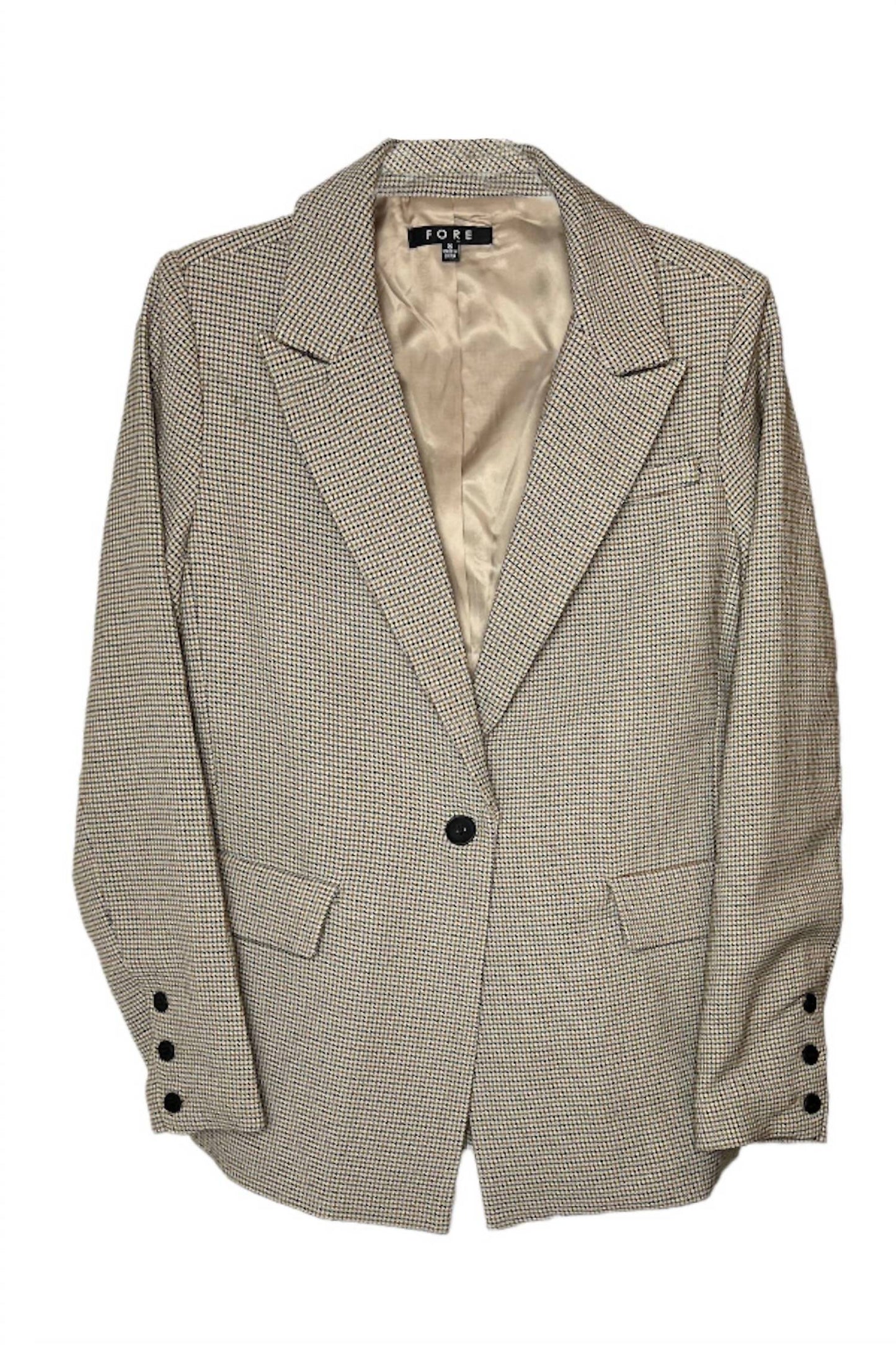 Fore - Gingham Long Sleeve Blazer