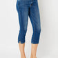 Judy Blue - Skinny Fit Mid Rise Capri with Side Slit