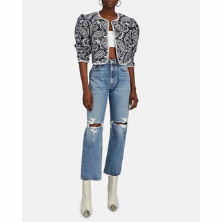 Agolde - Mia Mid Rise Straight Distressed Jeans