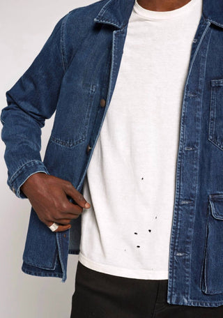 Current/Elliott - Denim Button Down Blazer