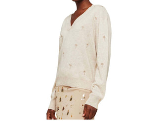 Brodie Cashmere - EMBROIDERY PALM V NECK