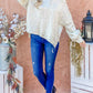 And The Why - Leopard Printed Balloon Sleeve Pullover Sweater