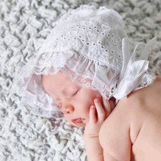 Huggalugs - Newborn And Baby Girls Eyelet Heart Bonnet