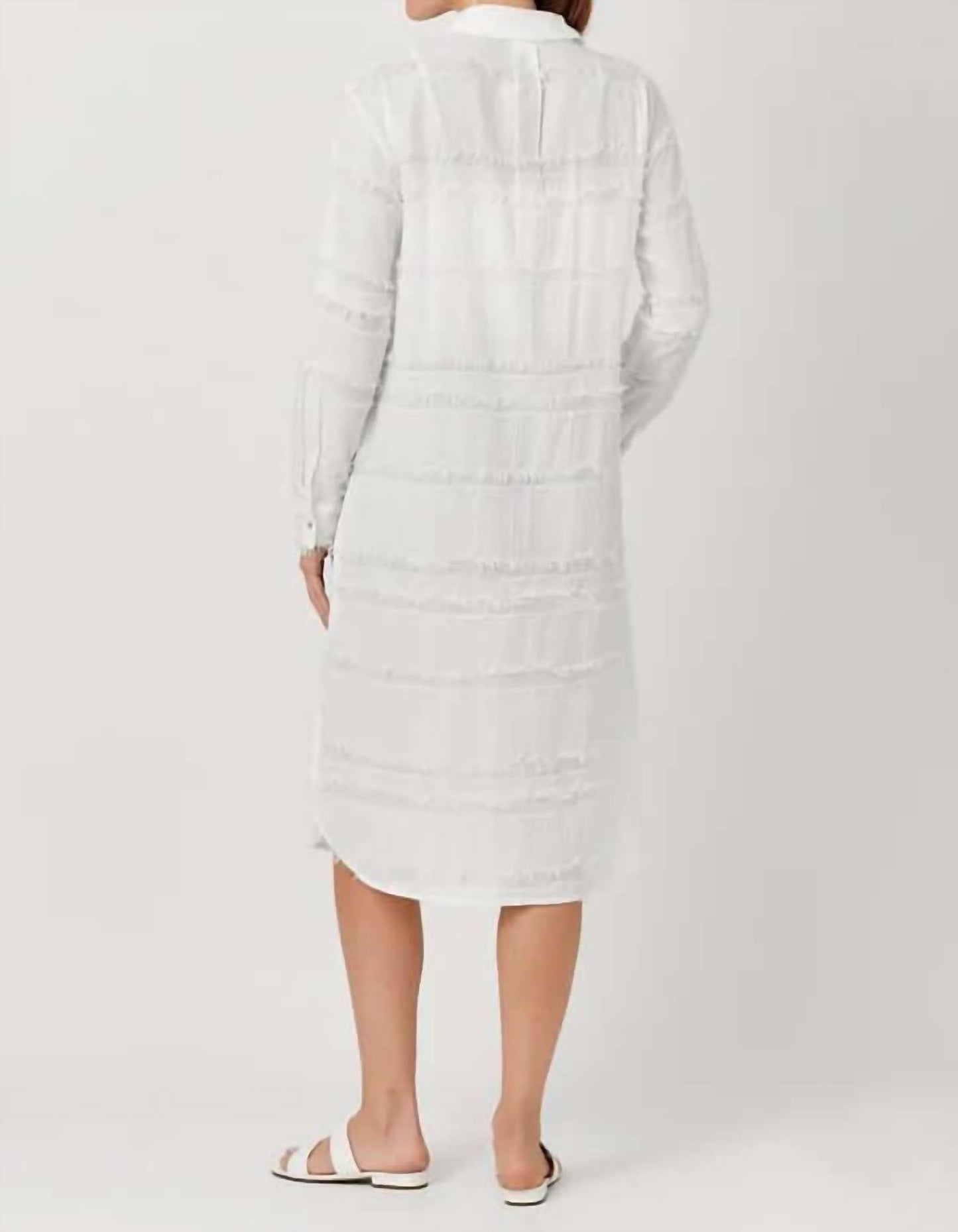 Mystree - Textured Gauze Long Shirt Dress