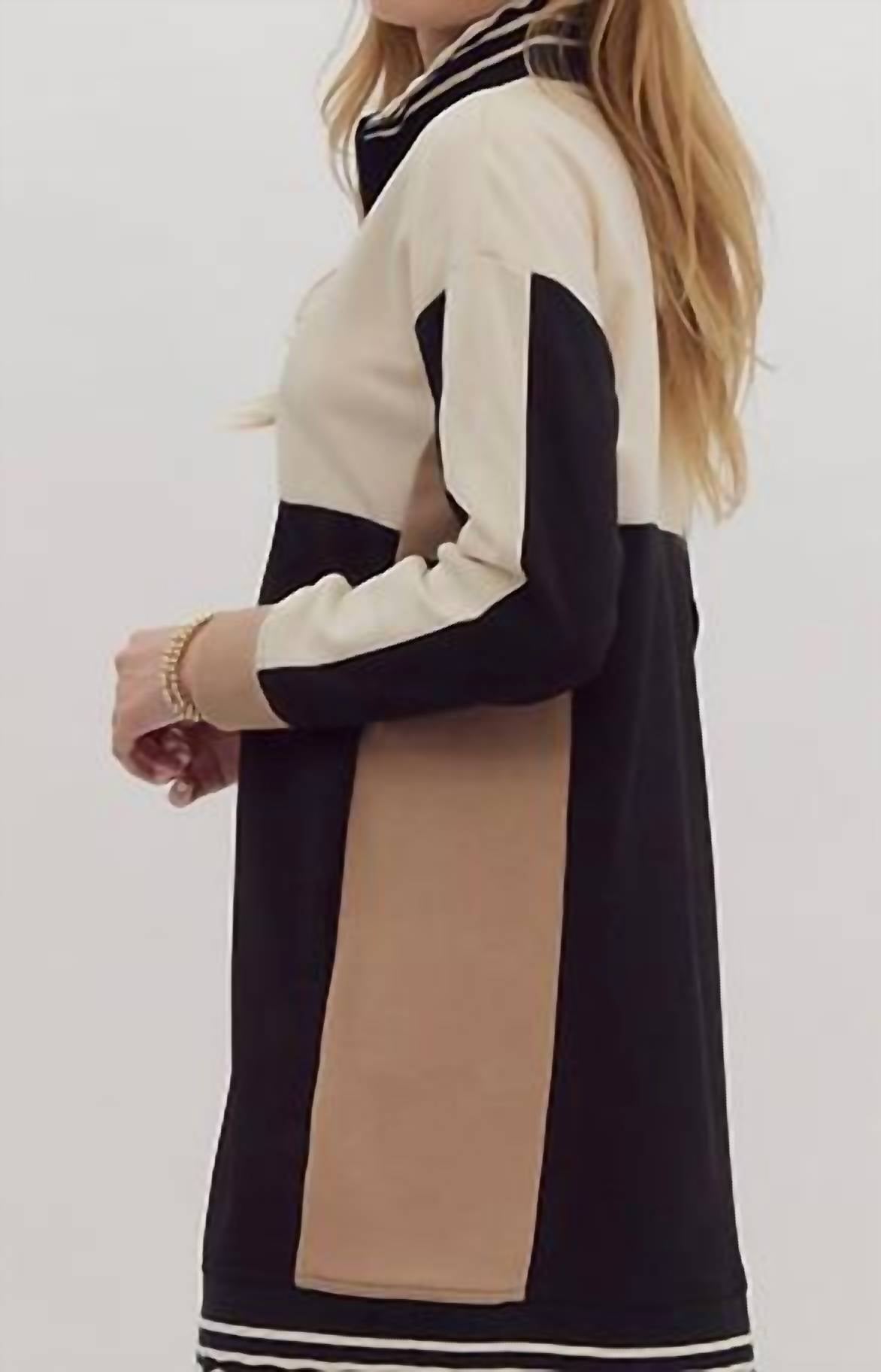 Entro - Emmie Colorblock Neutral Dress