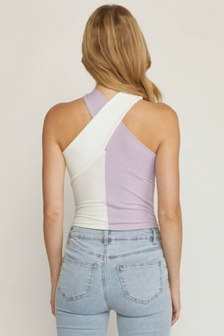 Entro - Colorblock Halter Neck Bodysuit