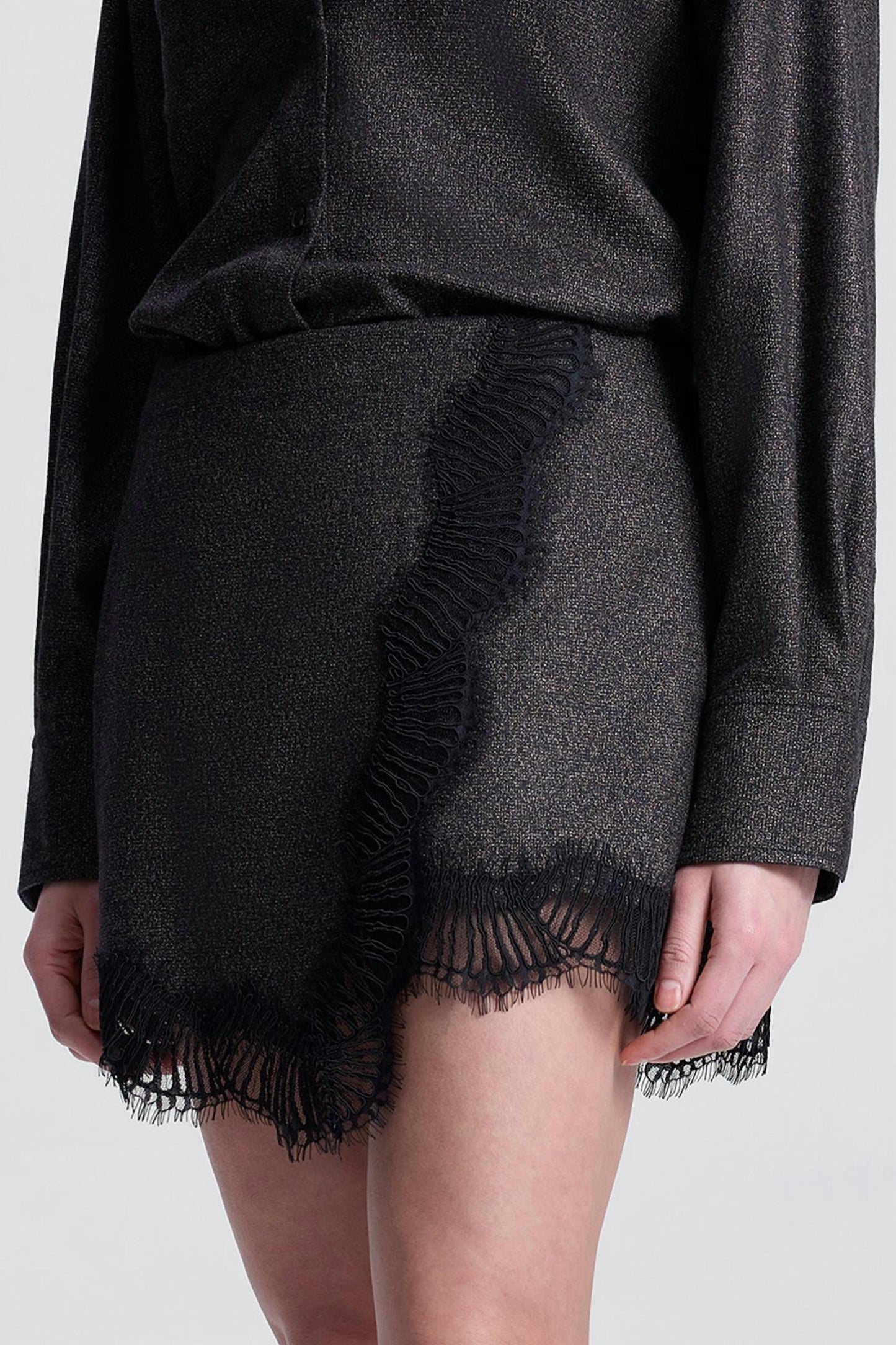 A.L.C. - Sophia Wool Marled Lace Mini Skirt
