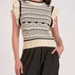Elan - Flutter Sleeve Crew Neck Sweater Top