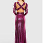 Mac Duggal - Princess Sleeve Cut Out Metallic Gown