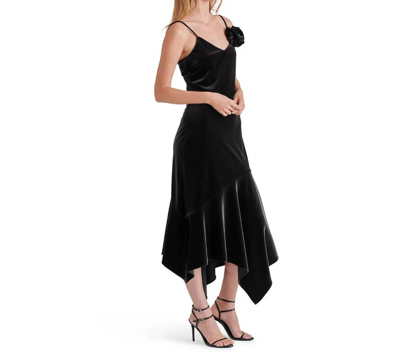 Steve Madden - Lucille Velvet Rosette Midi Dress