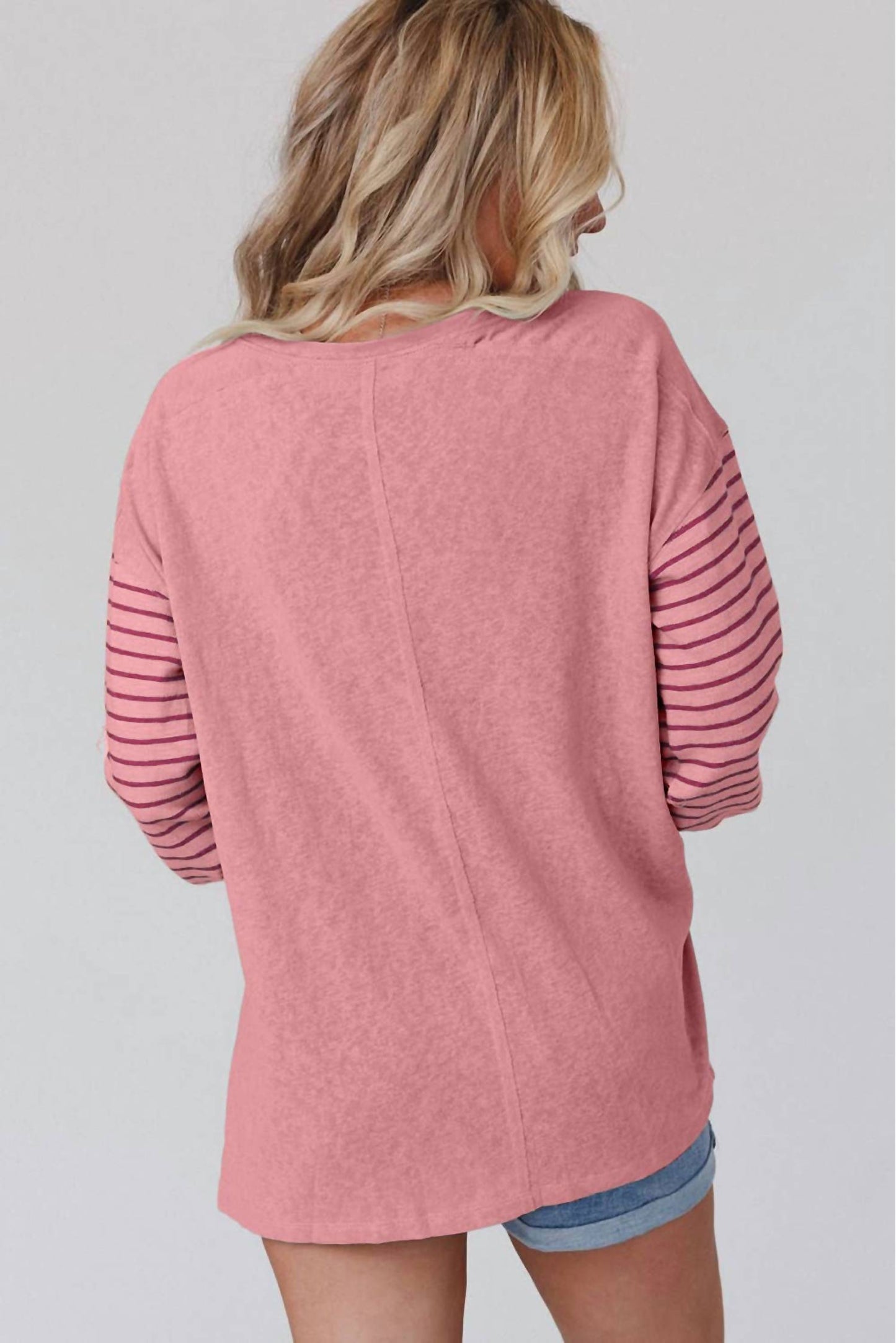 Lovesoft - Clashing Stripe Bishop Sleeve Top