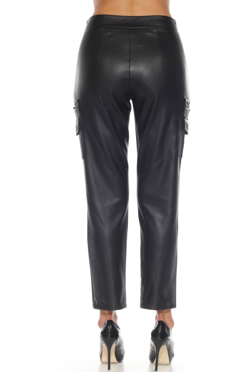 Joseph Ribkoff - Pull-on Faux Leather Cargo Pant