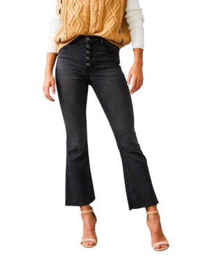 Hidden - High Rise Basic Cropped Flare Jeans