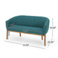 Mid Century Modern Loveseat With Channel Stitched Backrest