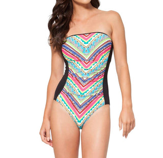 Anne Cole - Spliced Bandeau One Piece Swimsuit