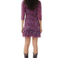Ganni - Floral Mesh Flounce Ruched Mini Dress