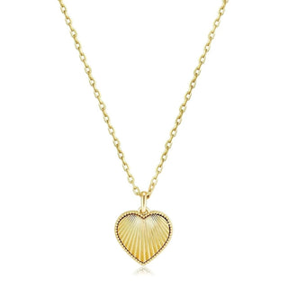 Eklexic - Women's Baby Scalloped Heart Pendant Necklace