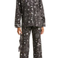 PJ Salvage Long Sleeve Cotton Flannel Pajamas & Headband Set in Charcoal, Size Small