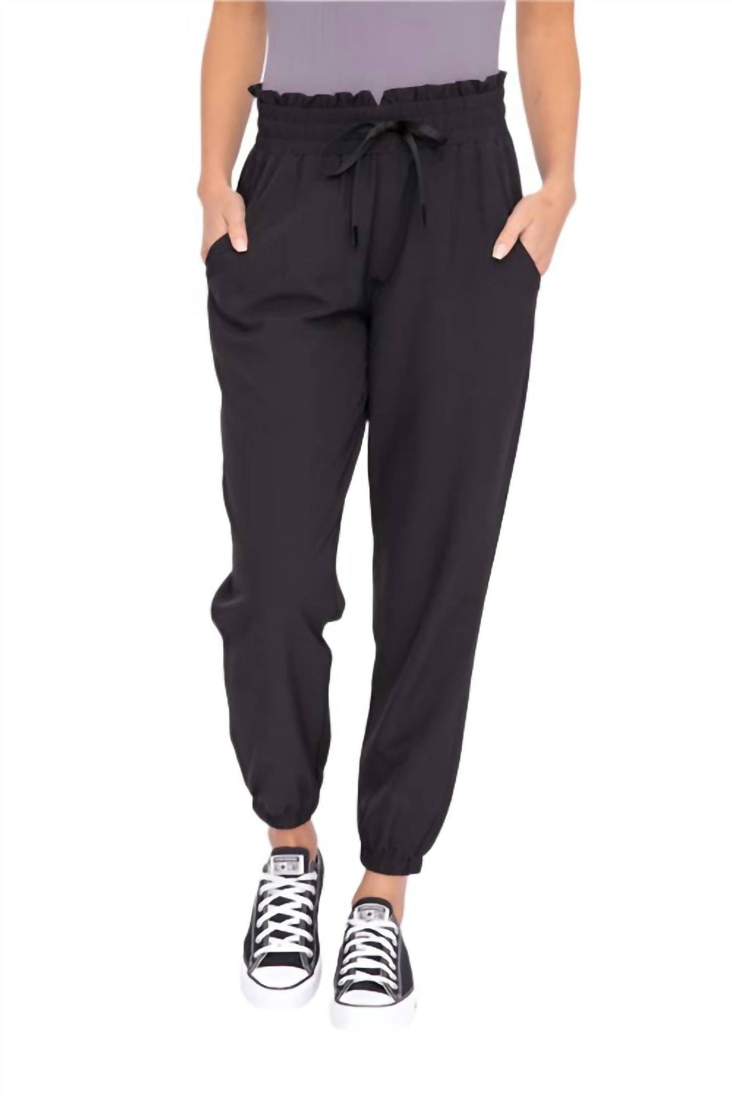 Mono B - Cuffed High Waisted Joggers