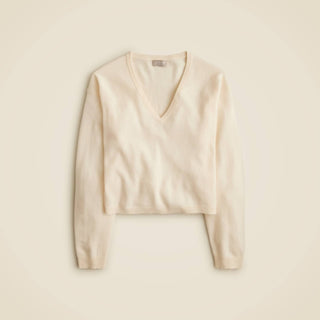 J.Crew - Cashmere Relaxed Cropped V-neck Sweater