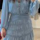 Karlie - Solid Chiffon Button Dress