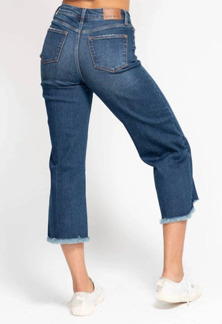 Judy Blue - High Rise Button Fly Crop Wide Leg Jeans