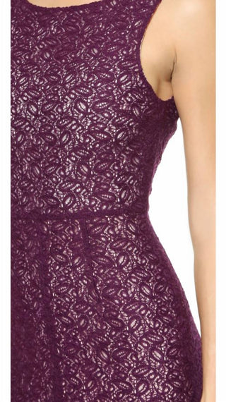 Alice + Olivia - Lace Overlay Front Slit Long Mermaid Dress