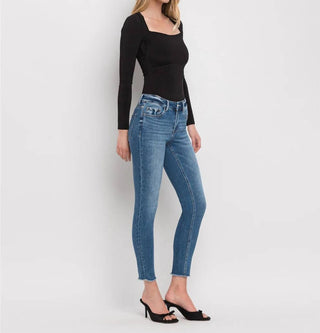 Vervet By Flying Monkey - Amber Mid Rise Raw Hem Crop Skinny Jeans
