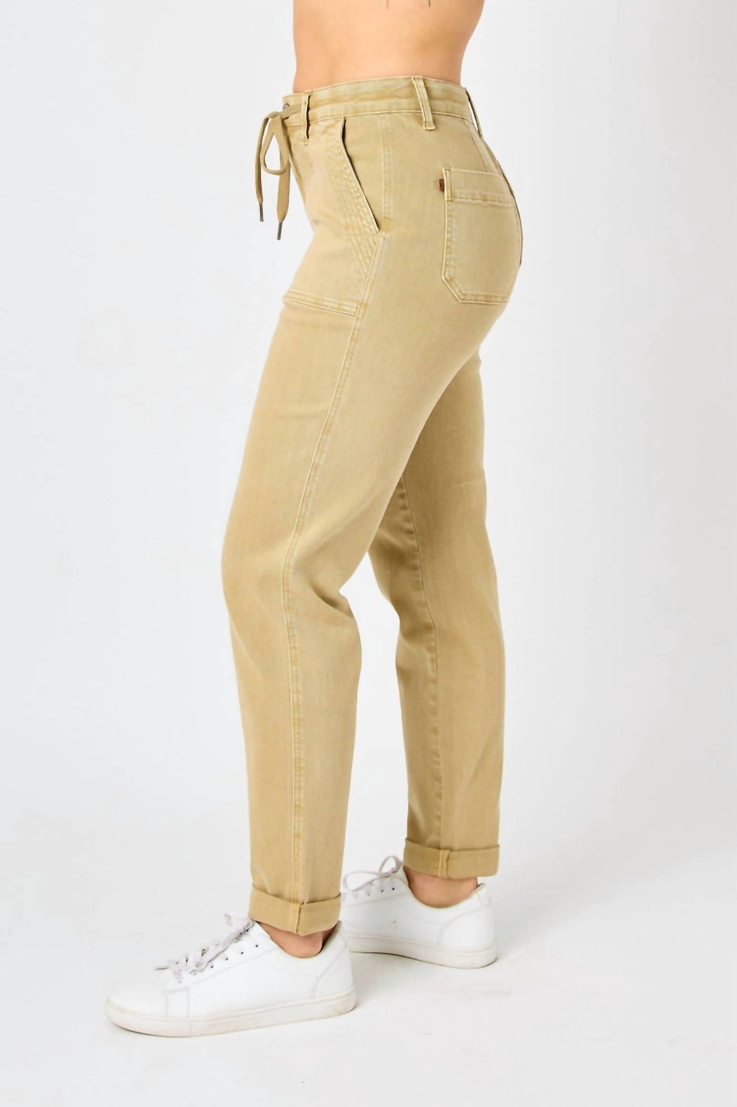 Judy Blue - High Waist Garment Dyed Cuffed Joggers