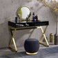 Black & Gold Finish Vanity Desk
