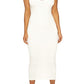Naked Wardrobe The NW Hourglass Midi Dress in Off White, Size Large