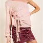 143 Story - Pearl Stud Asymmetrical Sweater