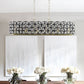 39" Contemporary Crystal and Black-Gold Pendant Chandelier