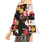 Entro - Textured Floral Off The Shoulder Top