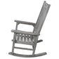 Wooden Oversized Porch Rocker Chair With Wide Seat and Tall Backrest