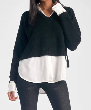 Elan - Stevie Layered Sweater/Shirt Combo